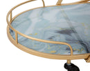 Carrello Marble Glass Mix 71x45,5x84,5 cm in Ferro e MDF e Vetro Oro e Multicolor      