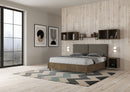 Letto Matrimoniale Struttura Noce con Cuscini in Similpelle Egos Antea Cappuccino Varie Misure