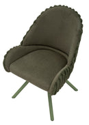Sedia Stoccolma A Verde Set 2 Pz 58x53x85 cm in Compensato e Spugna e Ferro e Poliestere Verde      