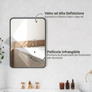 Specchio da Bagno 50x2,5x70 cm con Cornice in Metallo e Gancio Nero      