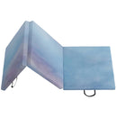 Tappetino da Ginnastica 180x60x5 cm Pieghevole Crash Mat con Maniglie per Allenamento a Casa in PU e EPE Azzurro      