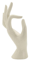 Scultura Ok Stons 14x10x24 cm in Resina Crema      