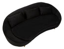 Divano 3 Posti Oslo con Cuscini Nero 185x84x68 cm in Eucalipto e Spugna e Poliestere e Metallo      