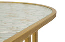 Tavolo da Caffè Antalia 90x50x45 cm in Ferro e Vetro Oro      