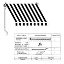 Tenda da Sole con Bracci Retrattili 2,95x2,5m Tessuto in Poliestere Disegno P6002