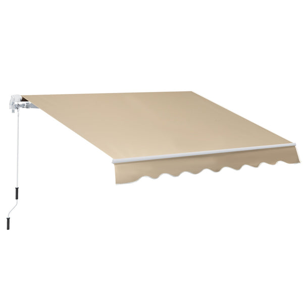 Tenda da Sole Avvolgibile Parasole a Parete Manuale Impermeabile Beige 2.5x2m acquista