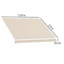 Telo di Ricambio per Tenda Parasole Retrattile 337x250 cm in Poliestere UV 50+ Crema      