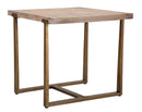 Tavolo Ankara 80x80x76 cm in MDF e Ferro Marrone e Oro      