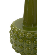 Lampada da Tavolo Gress Verde Ø30x51,5 cm in Ceramica e Ferro e Tessuto Verde e Bianco      