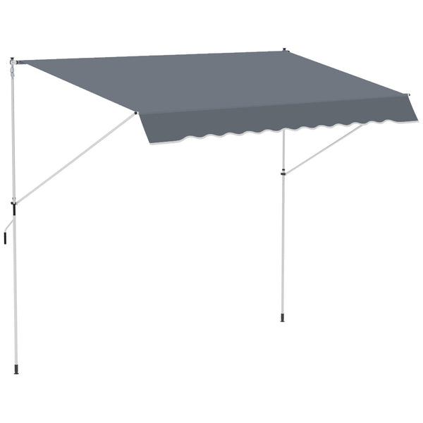 online Tenda da Sole a Bracci Avvolgibile 400x120H cm con Struttura Telescopica Grigio