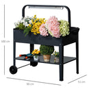 Fioriera da Giardino 90x51x100 cm con Lampada LED  Grigio Scuro