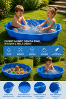 Piscina Sabbiera Flower in Plastica 57L Ø76x20,5cm Blu