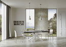 Tavolo Allungabile 130-390x90x77 cm Volantis Cemento Telaio Bianco 