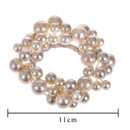 Set 6 Giro Candela con Perle Ø11 cm Bianco
