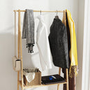 Appendiabiti da Ingresso 84,5x43,5x158 cm con Ripiano per Scarpe 2 Ganci in Bambù      