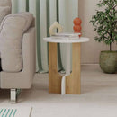 Tavolino da Soggiorno 40x40x47 cm in MDF Luna Bianco Rovere