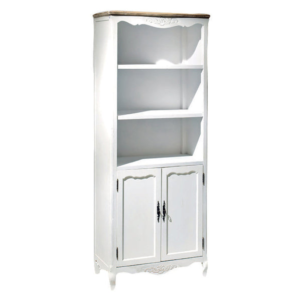 Libreria in Legno 3 Vani 2 Ante 75x38x185cm Country Bianca acquista