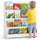 Libreria Montessoriana per Bambini 80x30x88 cm Scaffale in Legno Bianco