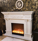 Camino Elettrico da Pavimento 116x150x33 cm Effetto Fiamma 1500W Montecarlo mini Marrone