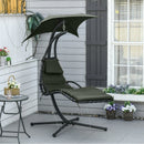 Sedia Dondolo Pensile Relax Chaise Longue con Tettuccio Grigio