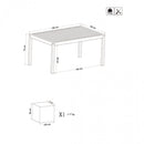 Tavolo Milo 150x90x74 h cm in Alluminio Tortora
