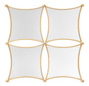 Specchio da Muro Jalo 68x3,5x68 cm in Ferro e MDF e Specchio Oro      