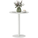 Tavolo da Pranzo Rotondo per 2 Persone Ø60x72 cm in Acciaio Bianco  