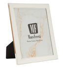Cornice Molly 24x1,7x29 cm in Zinco e Vetro Bianco e Argento      