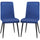 Set 2 Sedie Imbottite 43x58x90 cm in Tessuto Blu
