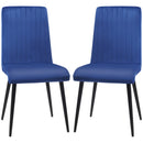 Set 2 Sedie Imbottite 43x58x90 cm in Tessuto Blu