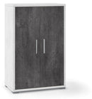 Armadietto Multiuso 2 Ante 71x110x41 cm Ossido Bianco/Ossido Nero