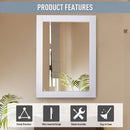 Specchio da Parete 52x72x1,9 cm con Cornice in MDF Bianca