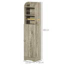 Mobile a Colonna per Bagno 23x18x100 cm in Truciolato Grigio