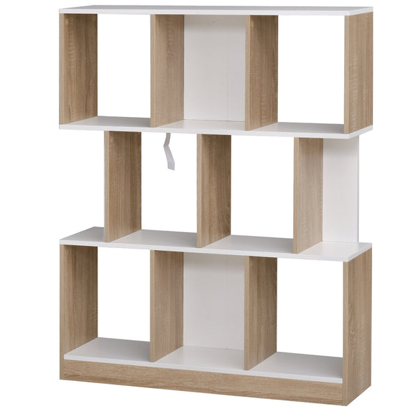 online Libreria 8 Ripiani 100x30x124 cm in MDF Rovere e Bianco