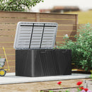 Panca Contenitore Capacità 380L con 2 Maniglie e Leva a Gas in HDPE Nero e Grigio  