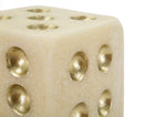 Decorazione Dado Quarzy 12x12x12 cm in Resina Bianco e Oro      