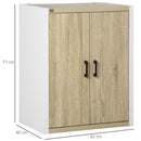 Mobile Multiuso 2 Ante 62x40x77 cm in MDF Bianco e Legno