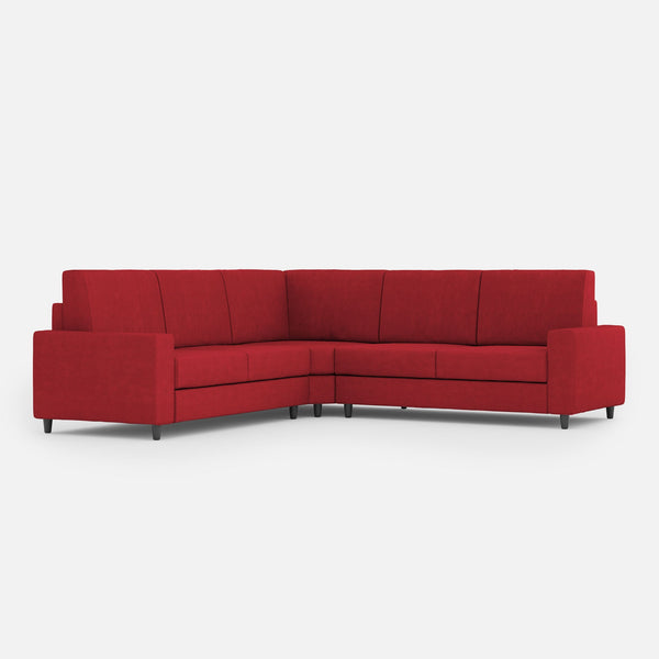 Divano Angolare 5 Posti 226x226x85 cm Sakar in Tessuto Rosso sconto
