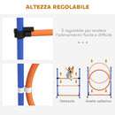 Set Agility Dog con Anello e Barra per Salto Paletti Slalom Fischietto Palline e Borsa Arancione      