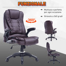 Sedia Poltrona Massaggiante da Ufficio 62x68x121 cm con Riscaldamento in Similpelle Marrone