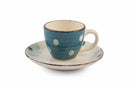Set 6 Tazzine Caffè con Piattino in Gres 50 ml Villa d'Este Home Tivoli Margarita
