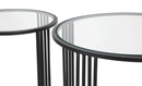 Tavolinetti Dublino Coppia Ø50,5x61,5 - 40,5x57 cm in Ferro e Vetro Nero
