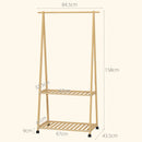 Appendiabiti da Ingresso 84,5x43,5x158 cm con Ripiano per Scarpe 2 Ganci in Bambù      