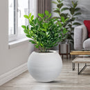 Vaso da Esterno Interno Design a Sfera Ø40x33 cm Botticelli in Resina Bianco 