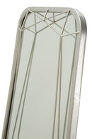Specchio da Terra Silver 46x2x153 cm in Ferro e MDF e Specchio Grigio      