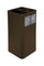 Pattumiera a Bidone da 100 L 38,3x38,3x82,5 cm 3 Scomparti Tubolari e 1 Scomparto Gettacarta in Acciaio Verniciato Corten