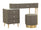 Toeletta Sharon Grigia con Puff 120x40x75 cm in Pino e MDF e Metallo e Plastica