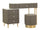 Toeletta Sharon Grigia con Puff 120x40x75 cm in Pino e MDF e Metallo e Plastica