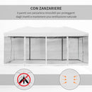 Gazebo Impermeabile Pieghevole con Zanzariera Crema 3x6m 