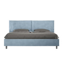 Letto Matrimoniale Imbottito in Microfibra Appia Large Azzurro Varie Misure